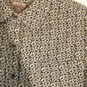 White Stag Floral Button Down